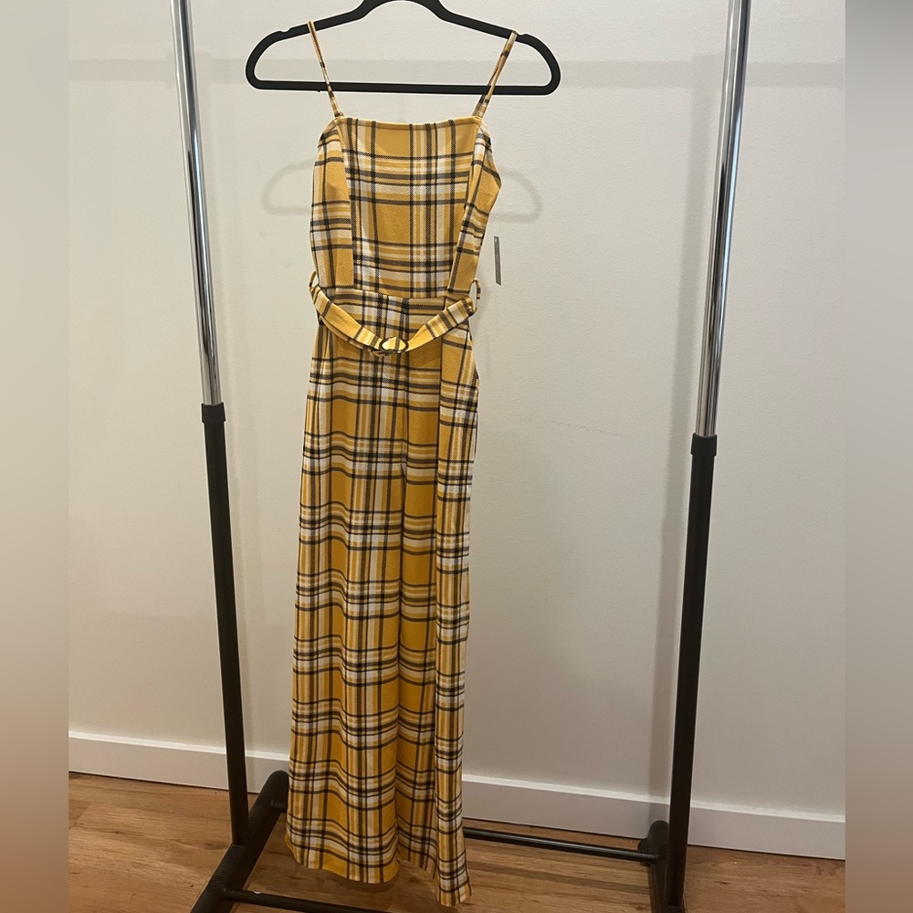 Yellow plaid jumpsuit
